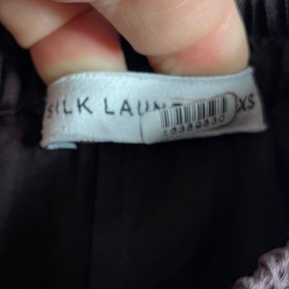 Silk Laundry Slouch Pull On Pants Brown Silk Elastic Waist Pleated‎ Ankle Sz XS - Picture 10 of 13